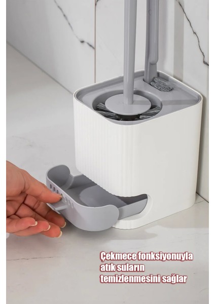 Hazneli Klozet Fırçası Banyo Tuvalet Wc Temizleme Fırçası 2li Temizlik Fırçası Hazneli Su Akıtmaz fiyatları