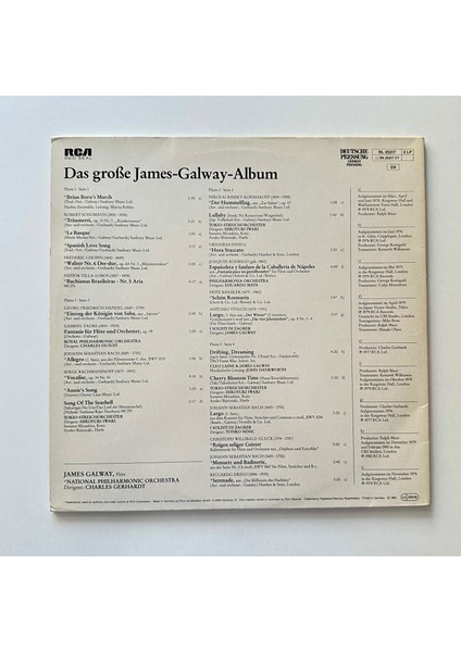 James Galway – Das Grosse James Galway Album Dönem Baskı Plak (2lp) fiyatları