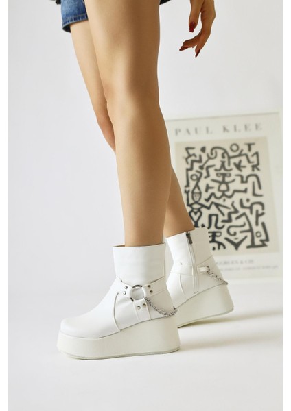 Mashal Beyaz Zincir Detaylı Yüksek Taban Bot fiyatları