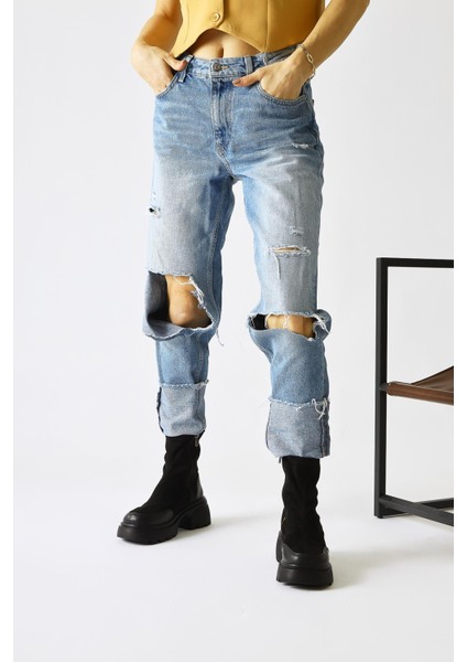 Juna Siyah Süet Cilt Deri Detaylı Çorap Bot indirimleri