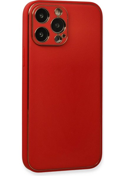 iPhone 13 Pro Max Kılıf Coco Deri Silikon Kapak - Kırmızı - EYESO9125-5455 modelleri