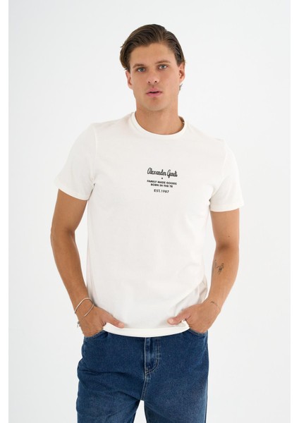 Bisiklet Yaka Baskılı T-Shırt