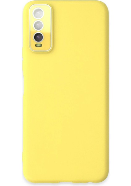 Vivo Y11S Kılıf Lansman Glass Kapak - Sarı - EYESO6301-8976