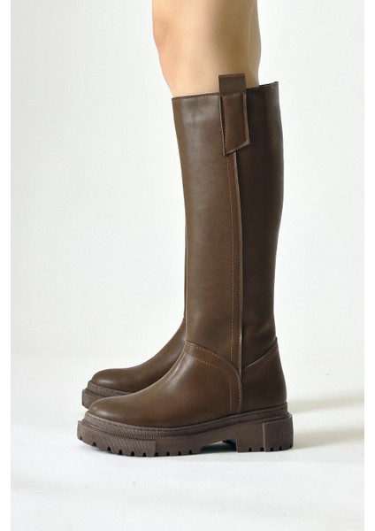 Dayna Kahve Kalın Tabanlı Çekme Çizme modelleri