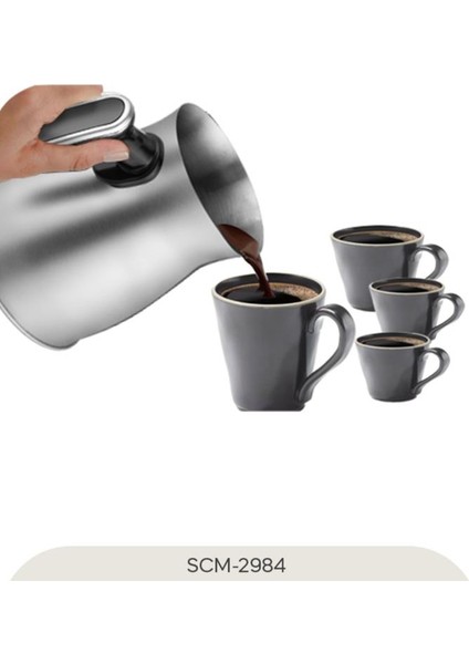 SCM-2984 Türk Kahve Makinesi 4 Fincan Kapasiteli Silver fiyatları