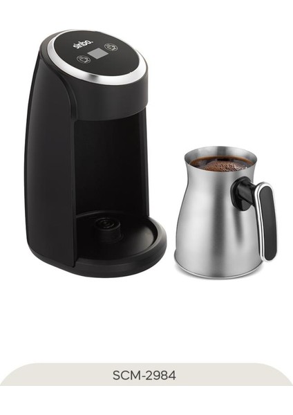 SCM-2984 Türk Kahve Makinesi 4 Fincan Kapasiteli Silver modelleri