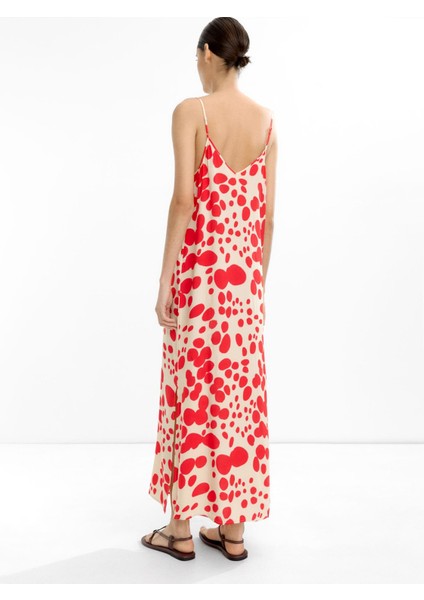 Askılı Uzun Desenli Elbise fırsatları