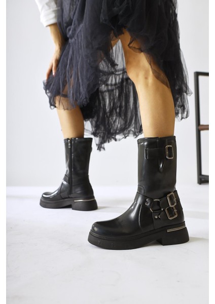 Joann Siyah Toka Detaylı Biker Bot modelleri