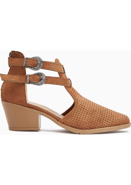 Carin Taba Süet Toka Detaylı Arkadan Fermuarlı Kadın Yazlık Bot fırsatları