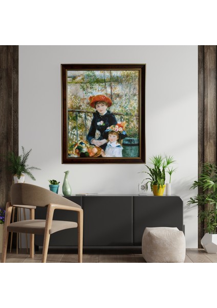 Renoir (Ikiz Kız Kardeş 1881) Çerçeveli Klasik Vintage Duvar Tablo modelleri