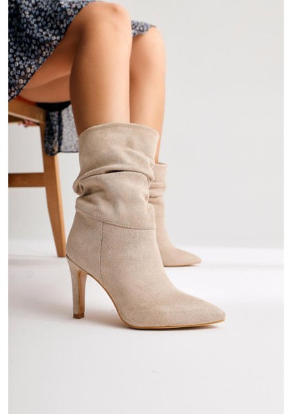 Wilma Ten Süet Körüklü Ince Topuklu Bot