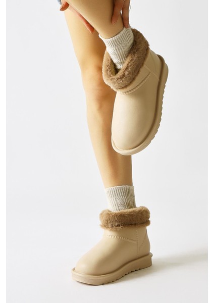 Rahela Bej Oval Burunlu Su Geçirmez Içi Kürklü Bot fiyatları