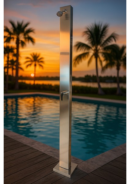 Paslanmaz Havuz Bahçe Duşu Sıcak Soğuk Batarya