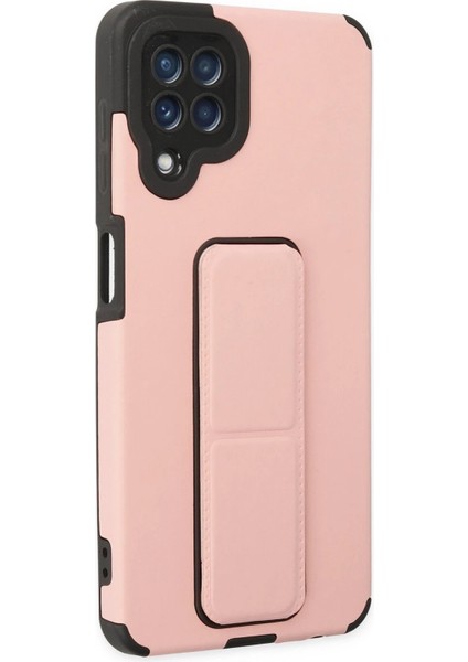 Samsung Galaxy A22 Kılıf Mega Standlı Silikon - Pudra - EYESO8625-1351 fiyatları