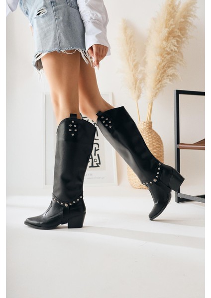 Caarina Siyah Çıkarılabilir Konçlu Çizme-Bot fırsatları