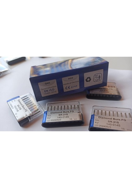 Sr-21 SR-21S Fg Elmas Freze Diş Laboratuvarı Fg Burs Matkaplar Yüksek Hızlı El Aleti 10 Adet 1 Kutu Parlatma Beyazlatma Ürünü Diş Hekimi Aracı indirimleri
