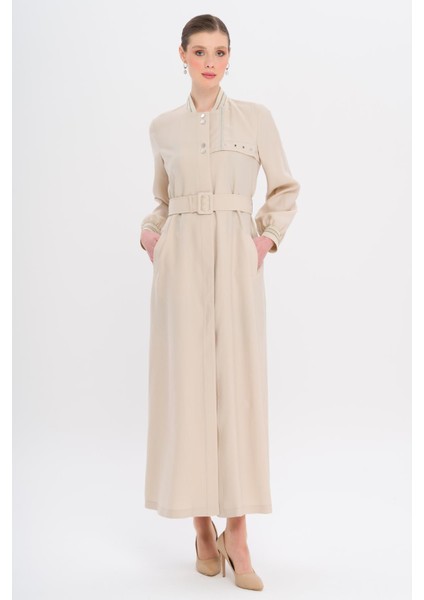 Ribana Detaylı Astarsız Modal Pardesü Taş 6744 fiyatları