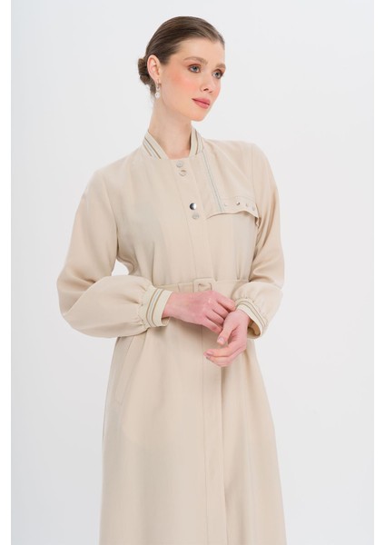 Ribana Detaylı Astarsız Modal Pardesü Taş 6744 fırsatları