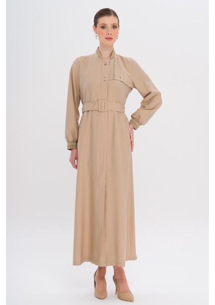 Ribana Detaylı Astarsız Modal Pardesü Bej 6744 modelleri