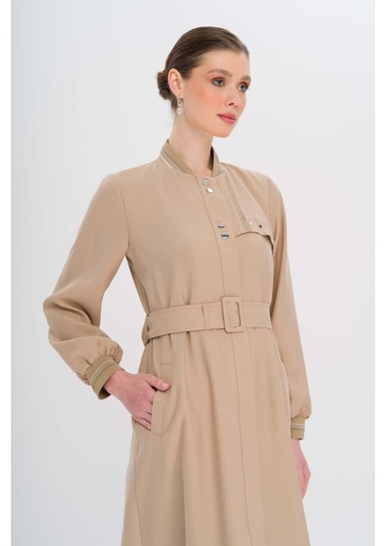 Ribana Detaylı Astarsız Modal Pardesü Bej 6744 indirimleri