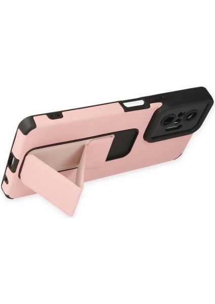 Xiaomi Redmi Note 10 Pro Kılıf Mega Standlı Silikon - Pudra - EYESO2326-6757 fırsatları
