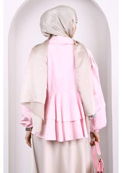 Pembe Ön Bağlamalı Katlı Kimono fırsatları