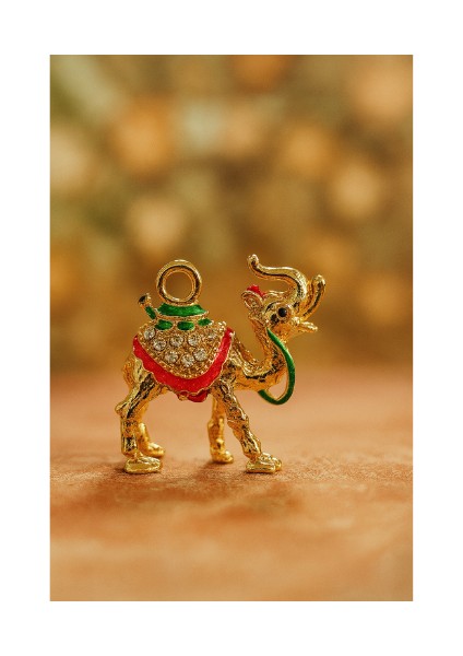 Taşlı Sarı Deve Figürü | Dekoratif Biblo | 5-7 cm | & Şık Tasarım modelleri