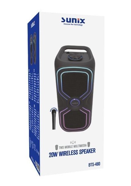 20W 3600 Mah Kablosuz Mikrofonlu Tws Bluetooth Hoparlör BTS-480 modelleri