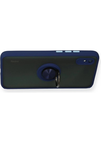 Xiaomi Redmi 9A Kılıf Montreal Yüzüklü Silikon Kapak - Lacivert - EYESO4763-2073 modelleri