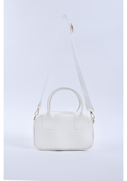 Beyaz Shk217 Fiyonklu Suni Deri, Tek Bölmeli, Fermuarlı,Kolon Askılı, El, Kol Ve Omuz Çantası fırsatları