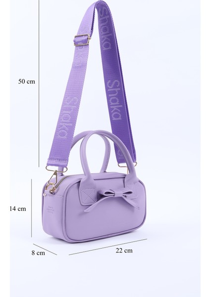 Lila Shk217 Fiyonklu Suni Deri, Tek Bölmeli, Fermuarlı,Kolon Askılı, El, Kol Ve Omuz Çantası fiyatları