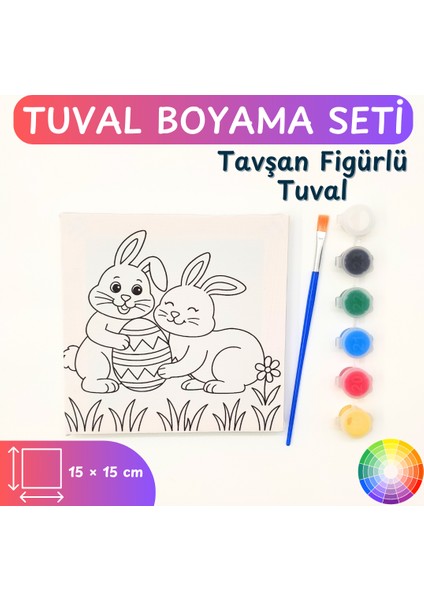 Resimli Tuval Boyama Seti – 3-6 Yaş Için Sanat Etkinliği, 6 Renk Akrilik ve Fırça Dahil fırsatları