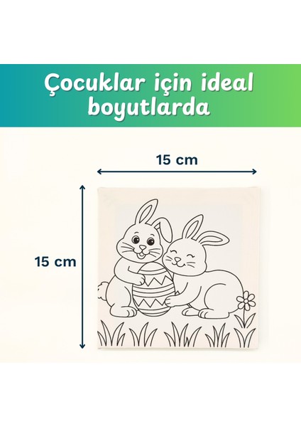 Resimli Tuval Boyama Seti – 3-6 Yaş Için Sanat Etkinliği, 6 Renk Akrilik ve Fırça Dahil