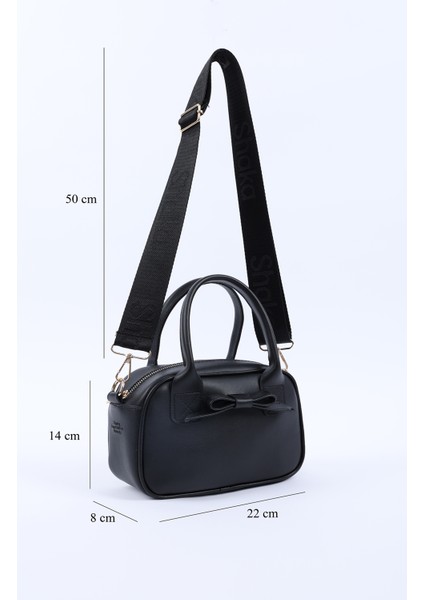 Siyah Shk217 Fiyonklu Suni Deri, Tek Bölmeli, Fermuarlı,Kolon Askılı, El, Kol Ve Omuz Çantası fiyatları