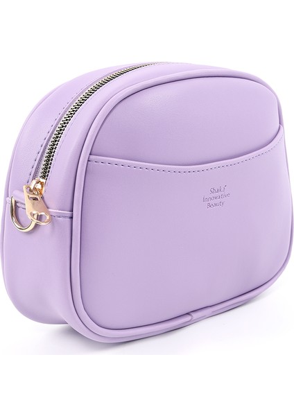 Lila SHK194 Suni Deri Fermuarlı 2 Bölmeli Ayarlanabilir Kolon Askılı Omuz Çantası fiyatları