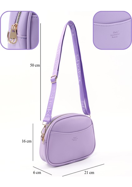 Lila SHK194 Suni Deri Fermuarlı 2 Bölmeli Ayarlanabilir Kolon Askılı Omuz Çantası fırsatları