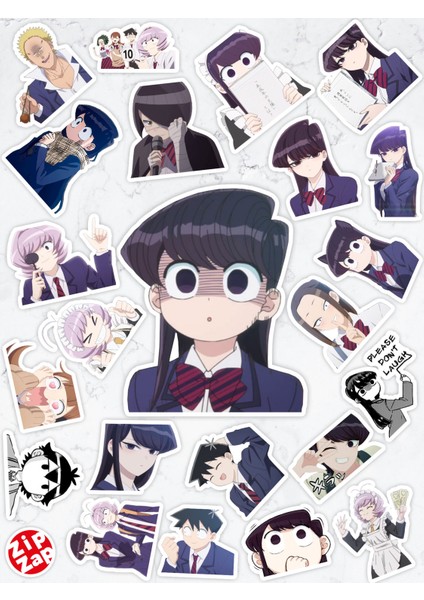 Komi Can't Communicate Anime Telefon Laptop Bullet Journal Yapışkanlı Folyo Sticker Paketi