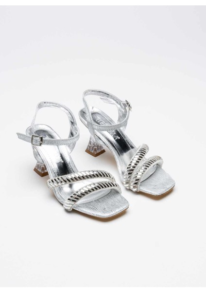 Kendy Gümüş Taşlı Kadın Topuklu Sandalet fiyatları