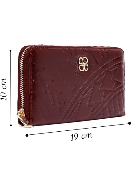 Kadın Bordo Baskılı Cüzdan 000A2D561626 fiyatları