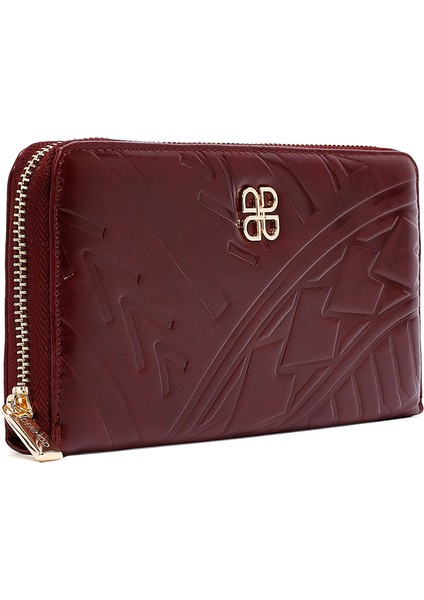 Kadın Bordo Baskılı Cüzdan 000A2D561626 fırsatları