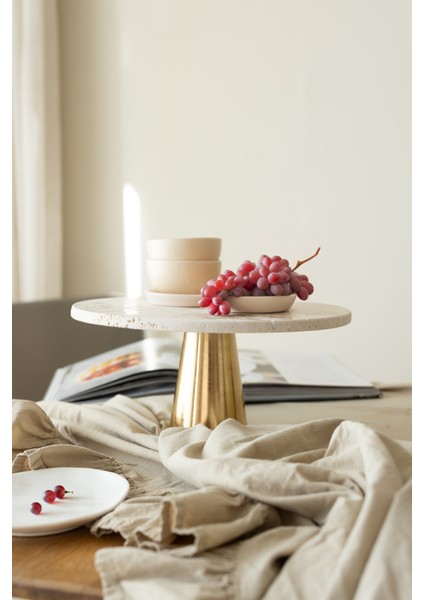 Traverten 28 cm Altın Konik Ayak Sunumluk modelleri