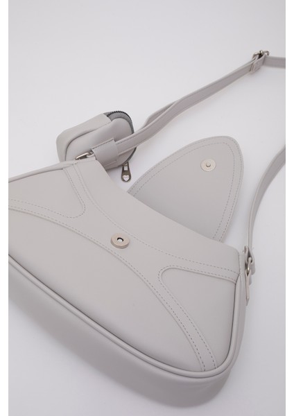 Gri Shk96 Suni Deri Tek Bölmeli Cüzdanlı Kol ve Omuz Çantası indirimleri