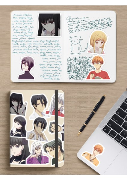 Fruits Basket Anime Telefon Laptop Bullet Journal Yapışkanlı Folyo Sticker Paketi modelleri