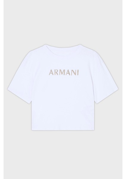 % 100 Pamuk Cropped Fit Bisiklet Yaka Logolu T Shirt Bayan T Shirt XW001364 AF15085 U0002 indirimleri