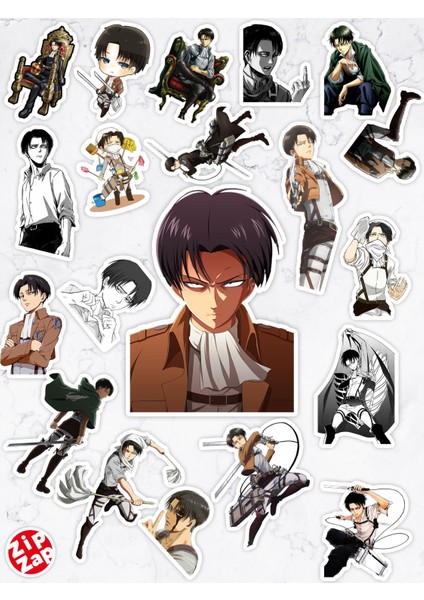 Levi Ackerman Attack On Titan Anime Telefon Laptop Bullet Journal Yapışkanlı Folyo Sticker Paketi