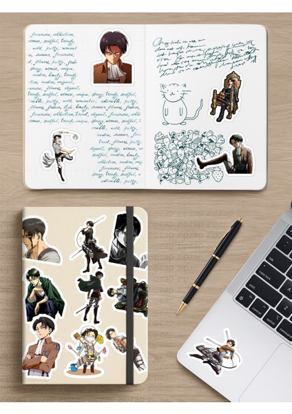 Levi Ackerman Attack On Titan Anime Telefon Laptop Bullet Journal Yapışkanlı Folyo Sticker Paketi modelleri