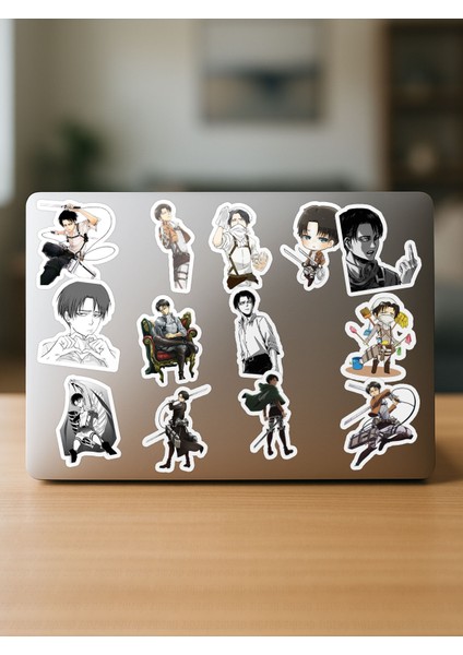 Levi Ackerman Attack On Titan Anime Telefon Laptop Bullet Journal Yapışkanlı Folyo Sticker Paketi fırsatları