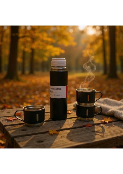 Vacuum Flask Set 3 Bardaklı Kutulu Vakumlu Paslanmaz Çelik Termos Seti 500 ml fiyatları