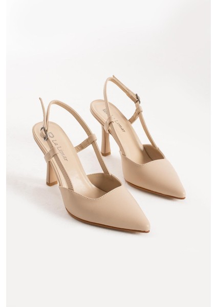 8.5 cm Nude Arkası Açık Topuklu Stiletto Ayakkabı fırsatları
