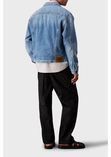 % 100 Pamuk Comfort Fit Uzun Kollu Kot Ceket LV04RB794GUBE Erkek Kot Ceket LV04RB794G Ube modelleri